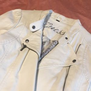 Small Guess White Leather Jacket